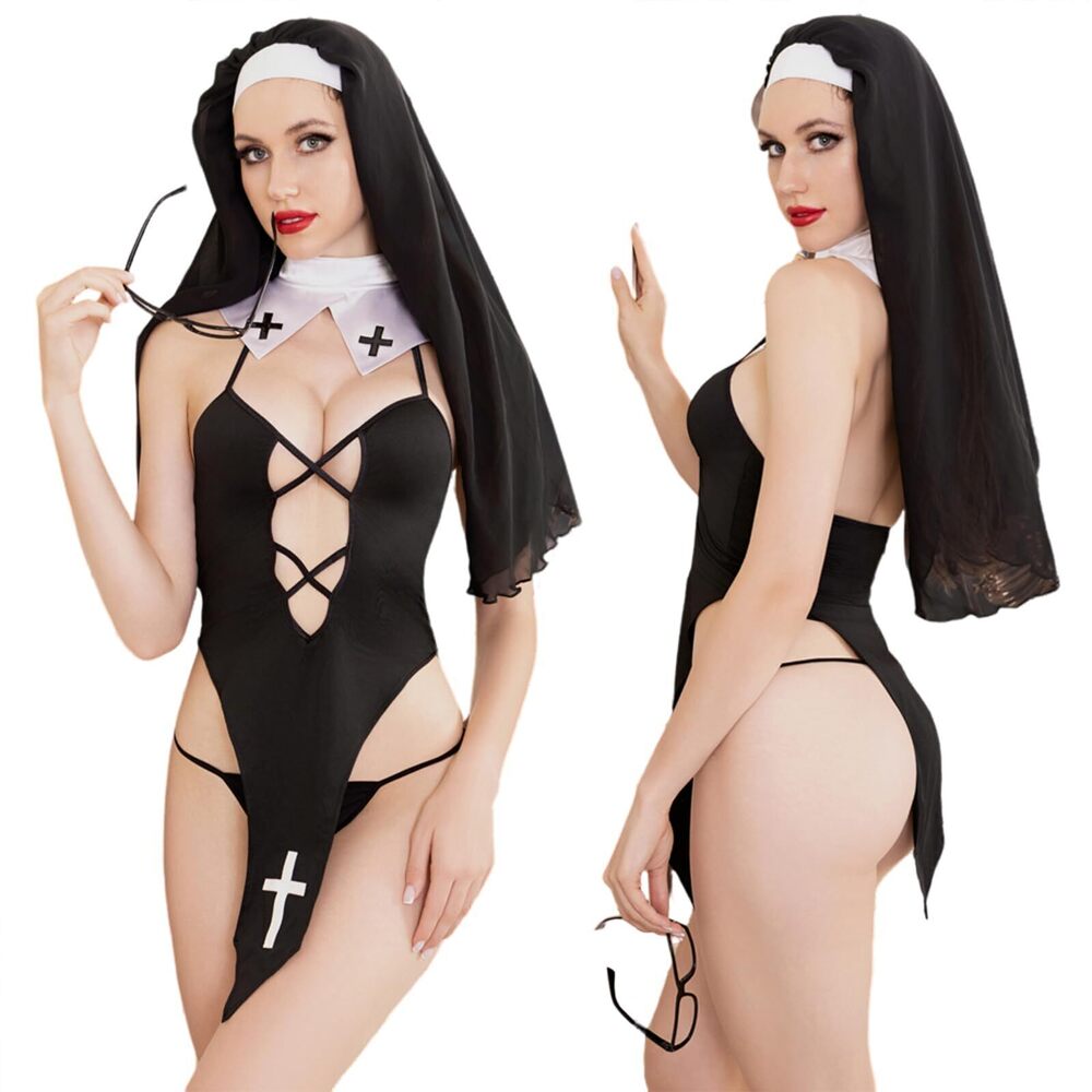 7071 Sexy Nun Costume Outfit Sexy Halloween Costumes Adult Cosplay